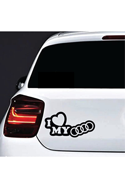 Amo-Stickers Sticker Love my Audi 30cm Verde