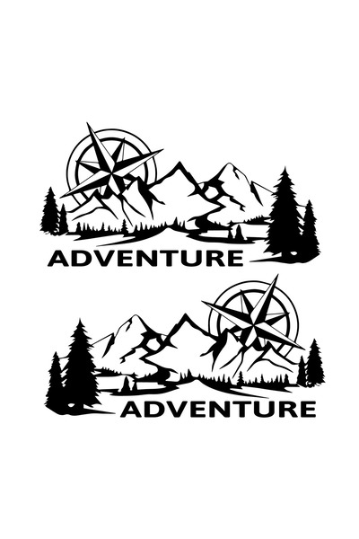 Amo-Stickers Стикер ADVENTURE COMPASS OFF ROAD 70см Червен