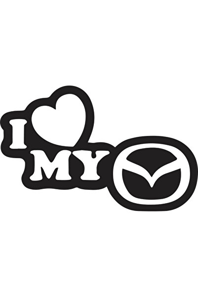 Amo-Stickers I Love my Mazda 25cm Negru