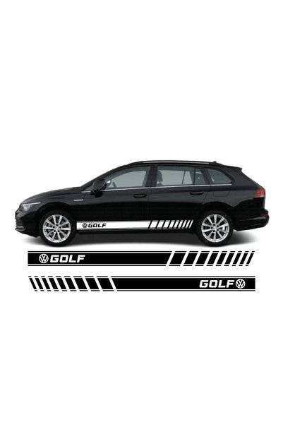 Amo-Stickers Αυτοκόλλητα πλευρικών λωρίδων Volkswagen Golf σκούρο γκρι