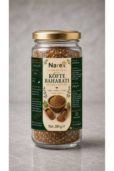 NAREX Premium Köfte Baharatı 200 Gr Cam Kavanoz Doğal Baharat Karışımı