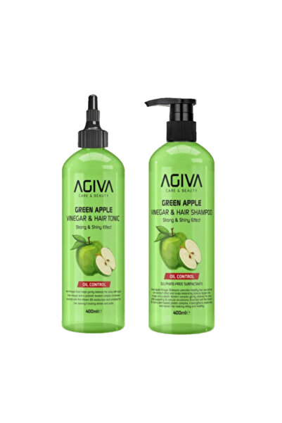 Agiva Apple Cider Vinegar Shampoo and Tonic Set for Oil Control and Anti-Dand...