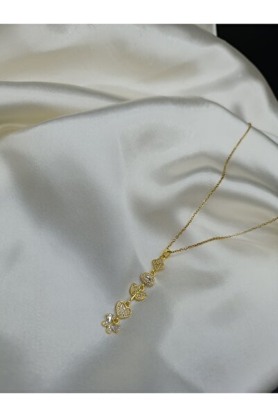 Multi JEWEL Zircon Stone Clover-Heart-Butterfly-Wing Y Model Steel Necklace