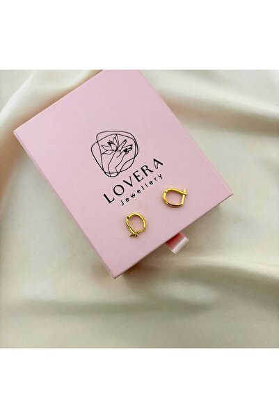 Lovera Jewellery 925 Ayar Gümüş Sertifikalı 14K Gold Renk Minimal Hagi Taşsız...