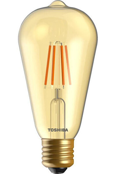 Toshiba Λάμπα LED 4.5W για ντουί E27 και σχήμα ST64 Θερμό Λευκό 400lm