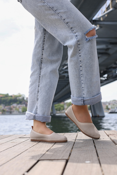 FAST STEP Genuine Leather Women's Ballerina Shoes 240Za2103