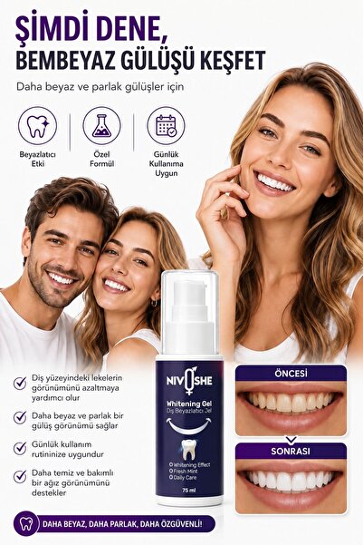 NIVOSHE 75ML Diş Beyazlatıcı Jel Parlatıcı Jel 75 ML Teeth Whitening Gel 75ML