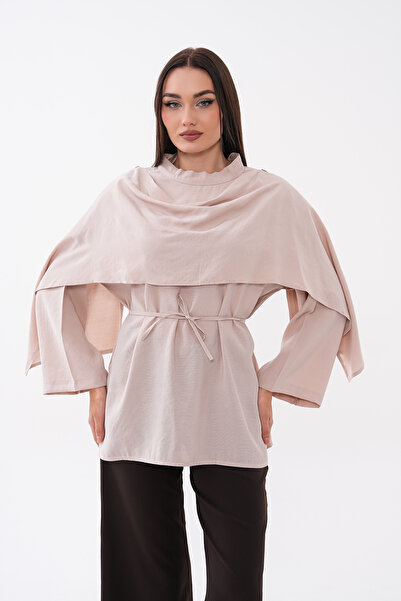 Mega Life Heavyweight Woven Tunic with Shoulder Capes and Hakim Collar