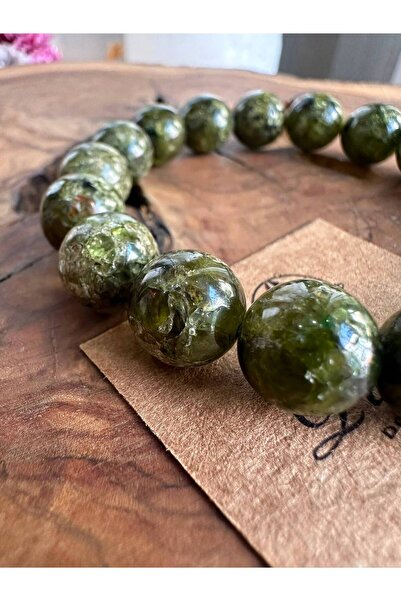 parze doğaltaş Peridot (Zebercet) Natural Stone 11 mm Sphere Cut Bracelet