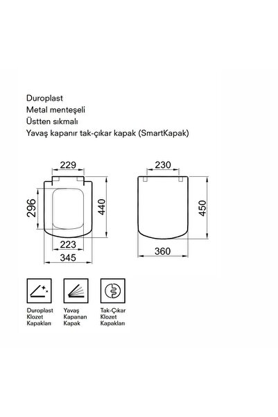 KALE Basics Smart Yavaş Kapanan Klozet Kapağı Beyaz