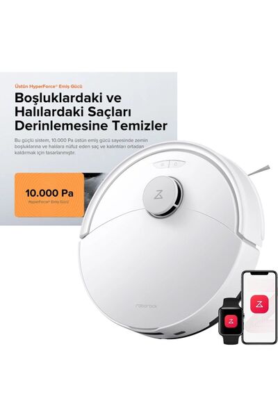 Roborock 10000Pa DuoRoller Çift Fırça Mop Kaldırma LiDAR Navigasyon Akıllı Ro...