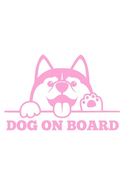 OEM Autocolant decorativ auto  "Câine la bord ", 10cm, Roz