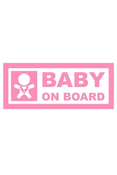 OEM Autocolant decorativ auto  "BEBE LA BORD ", M0, 15cm, Roz