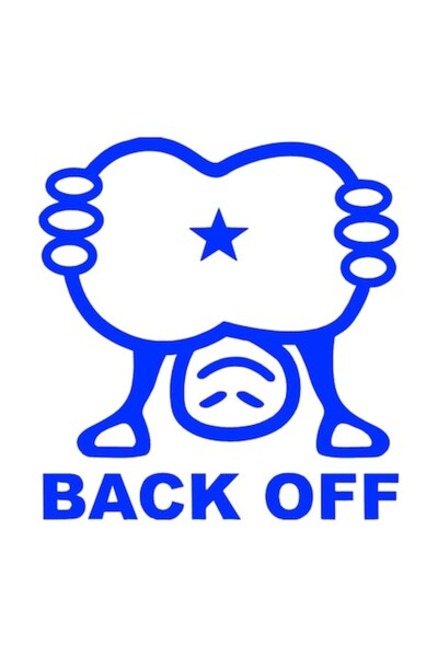 OEM Autocolant decorativ auto  "BACK OFF ", 15cm, Albastru