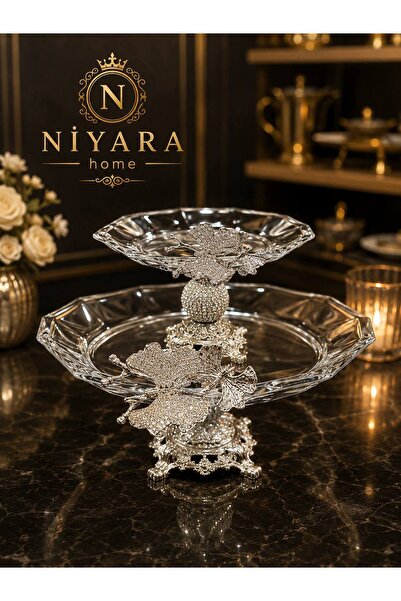Niyara home 2-Piece Set with Glass and Metal Legs