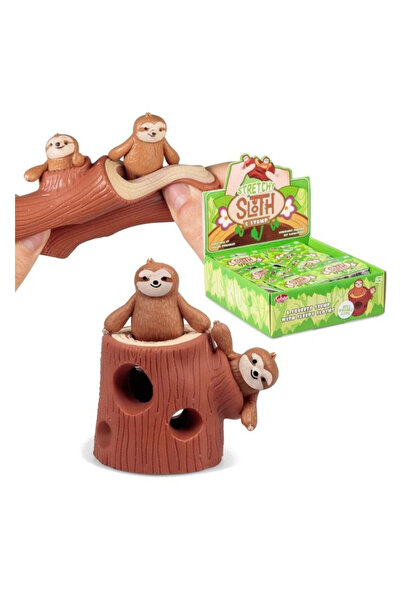 One for fun Figurina Stretchy Sloth & Stump, antistres, din vinil, cutie cole...