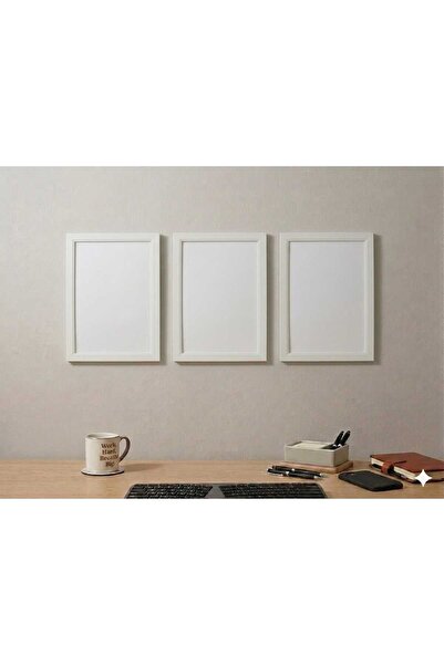 fy design BEYAZ 3 ADET A4 BOYUTUNDA ( 21X29,7) DUVAR ÇERÇEVESİ RESİM SERTİFİK...