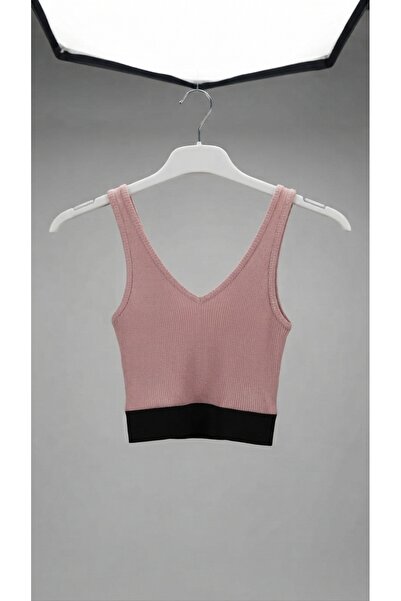 Sublime Butik Women's Pink Black Bottom Detailed Short Sports Athlete Top Spo...