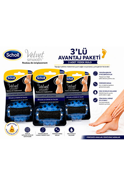 Scholl Velvet Smooth Kontur Yedek Rulo Başlık Topuk Uyumlu Ayak Törpüsü Yedek...