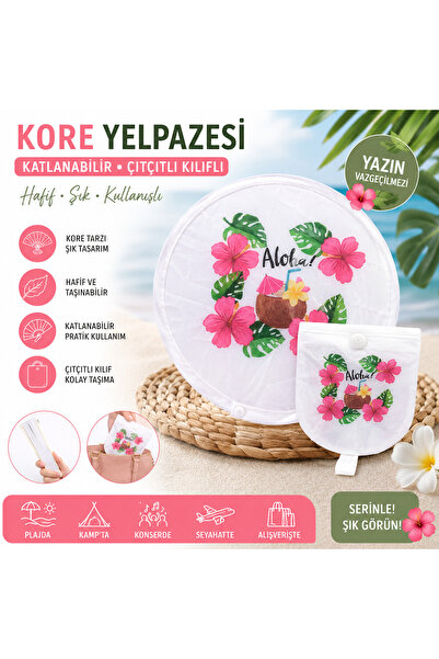 Hard Guard Katlanabilir Kore Yelpazesi Çıtçıtlı Kılıflı Taşınabilir El Yelpaz...