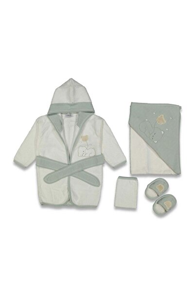 ZEYNUKO Baby Boy Balloon Teddy Bear 4-Piece Bathrobe Set Boxed Bathrobe Set