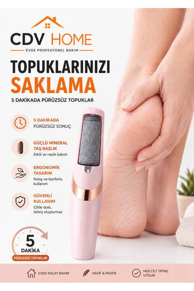 CDV HOME HOMNOVA Şarjlı Ayak Tabanı Bakım Törpüsü Elektrikli Topuk Temizleme ...