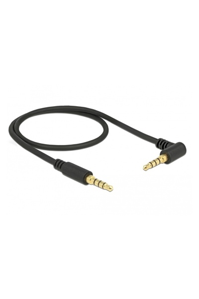 DELOCK Καλώδιο Jack στερεοφωνικό σε Jack στερεοφωνικό 4 ακίδων 3.5mm, 90 ° μα...