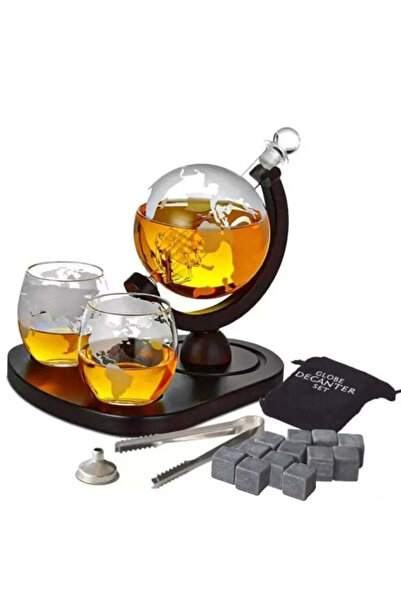 Generic Set Cadou Decantor Glob Pamantesc Deluxe, 2 Pahare