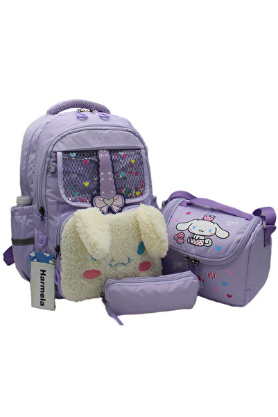 Harmela First Character School Bag Set of 3 Girls' Primary School Bag 506 Lilac