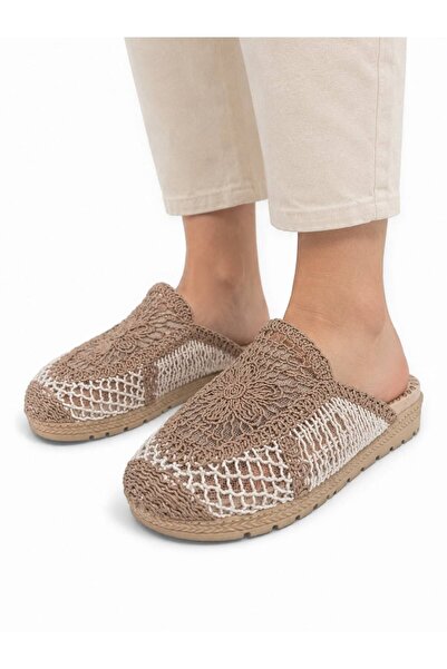 PAPUCUMUN DÜNYASI Women's Straw Knit Daily Travel Slippers Lightweight Comfor...