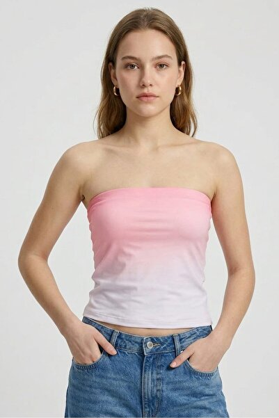 Don't Call Me Jennyfer Women Straight Across Neckline Tie Dye Strapless Top, ...