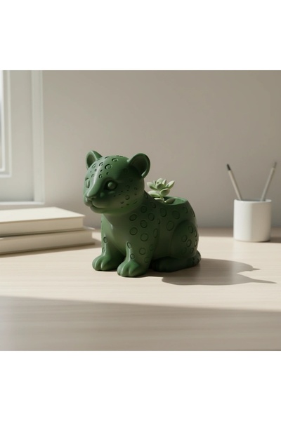 OEM Ghiveci Decorativ Pui de Leopard pentru Plante Mici Imprimat 3D - Olive g...