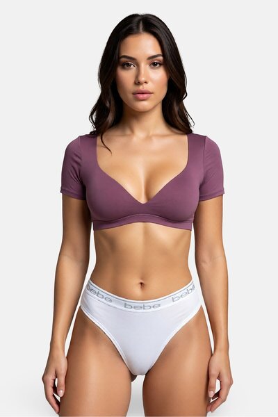Bebe Women 3 Pieces Brand Logo Cheeky Panties, Multicolor
