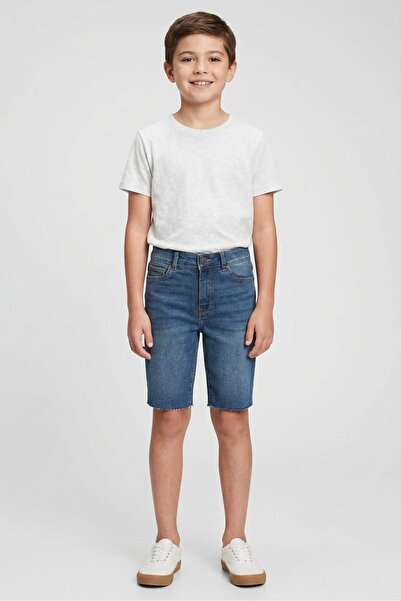 Hudson Kids Boy Washed Denim Shorts, Blue