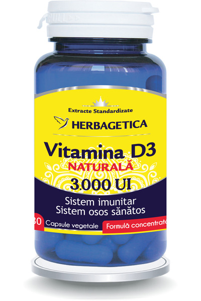 herbagetica Vitamina D3 Naturala 3000 U.I 30cps