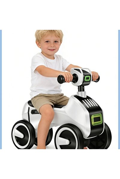 Generic 1 Plastic Balance Bike Ride On 4 Wheel Led Light Music Silent Wheels ...