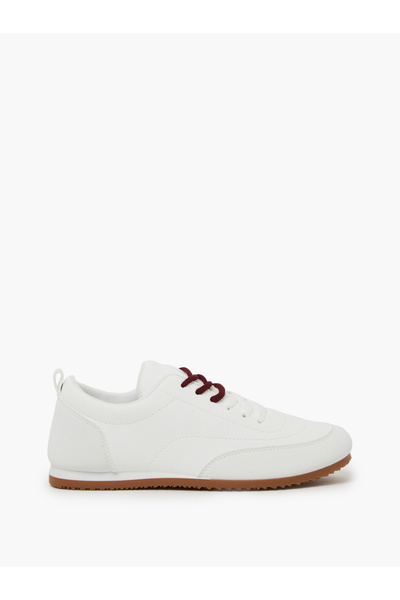 Styli White Lace-Up Retro Sneakers