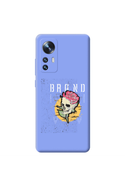 Other Xiaomi Mi 12 Skull Roses Light Purple Colored Silicone TPU Θήκη