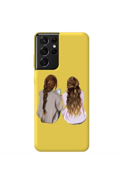 Other Samsung S21 Ultra Friends Yellow Colored Silicone TPU Θήκη