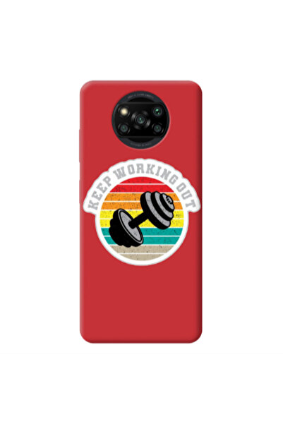 Other Xiaomi Poco X3 /X3 Pro Keep working out Red Colored Silicone TPU Θήκη