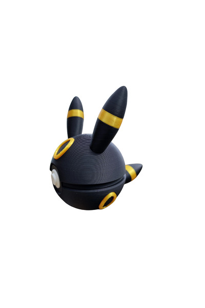 Eva Prints Figurina decorativa Umbreon PokéBall, model 3D, inspiratie Pokémon & Umbreon, obiect decor, cadou pentru colectionari, printata 3D in Romania