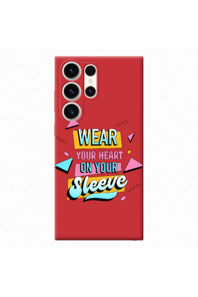 Other Samsung S24 Ultra Wear Your Heart Red Colored Silicone TPU Θήκη
