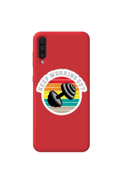 Other Samsung A70 Keep working out Red Colored Silicone TPU Θήκη
