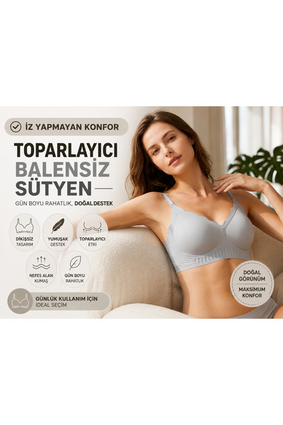 Nior lifestyle Seamless Gathering Bra - Breathable Fabric, Invisible under T-...