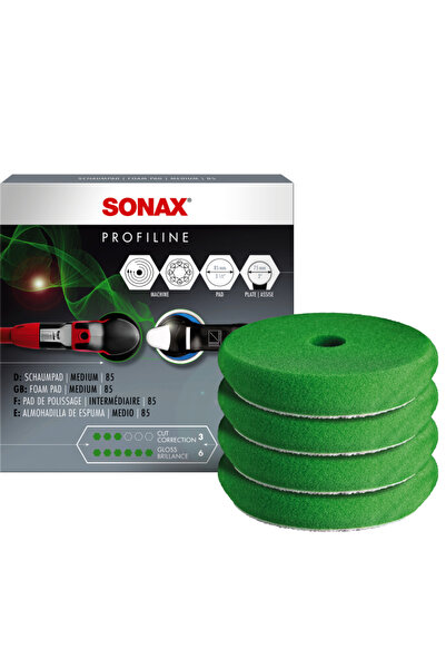 Sonax PROFILINE Σφουγγάρι Γυαλίσματος Μεσαίο Πράσινο 85mm (σετ 4 τεμαχίων)