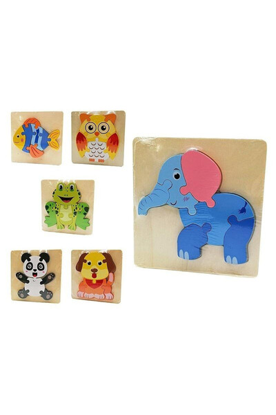 adar Puzzle animale educativ multicolor 15x14.5cm pentru copii 3+