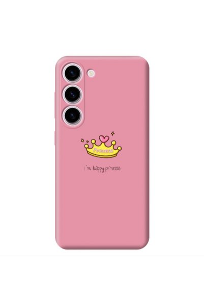 Other Samsung S23 Plus Happy princess Pink Colored Silicone TPU Θήκη