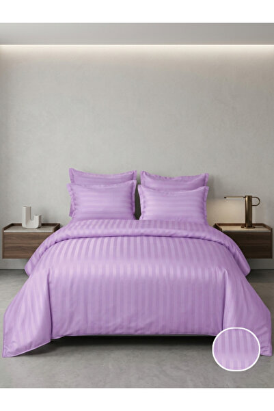 Truva Home Lenjerie de Pat Damasc 6 Piese | Cearceaf cu Elastic 180x200 cm | ...