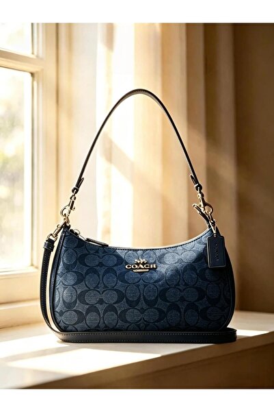 Coach New York Shoulder Bag for Women Denim Blue Crossbody bag Handbag Messag...