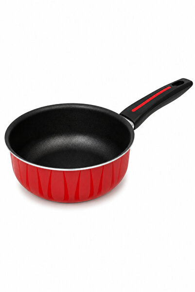 Urbanza Non Stick Deep Frying Pan with Ergonomic Handle Aluminum Skillet Red ...